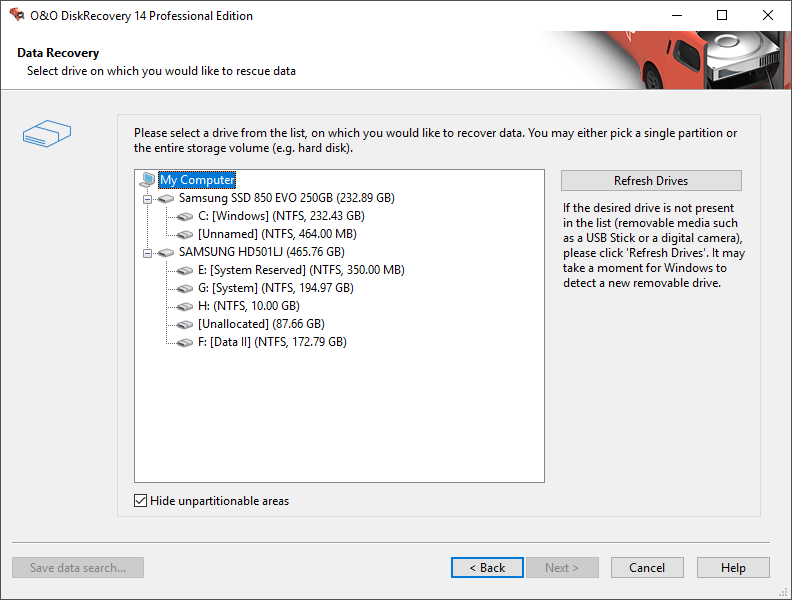Selecting a drive
